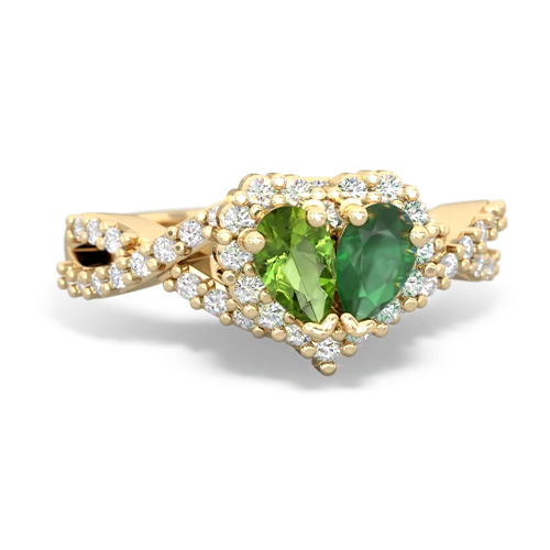 peridot-emerald engagement ring