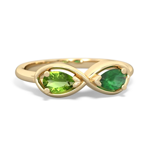 peridot-emerald infinity ring