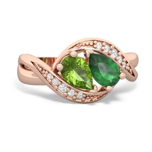 peridot-emerald keepsake curls ring