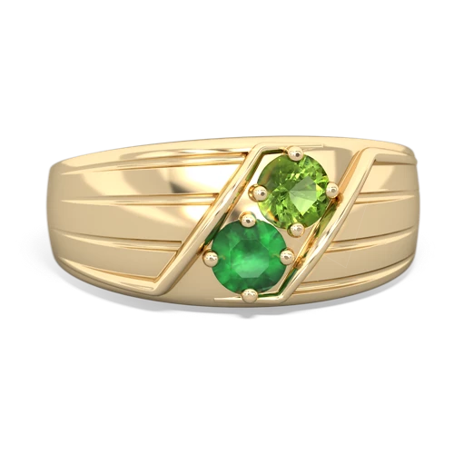 peridot-emerald mens ring