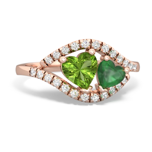 peridot-emerald mother child ring