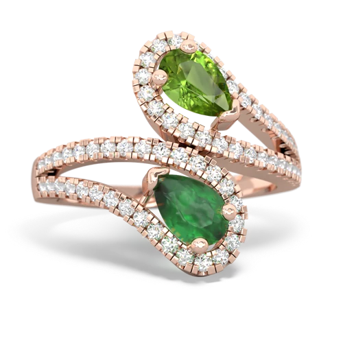 peridot-emerald pave swirls ring