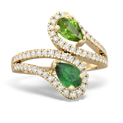 peridot-emerald pave swirls ring