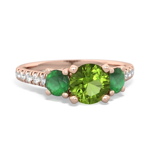 Peridot Genuine Peridot with Genuine Emerald and Lab Created Ruby Pave Trellis ring Ring