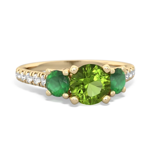 peridot-emerald trellis pave ring