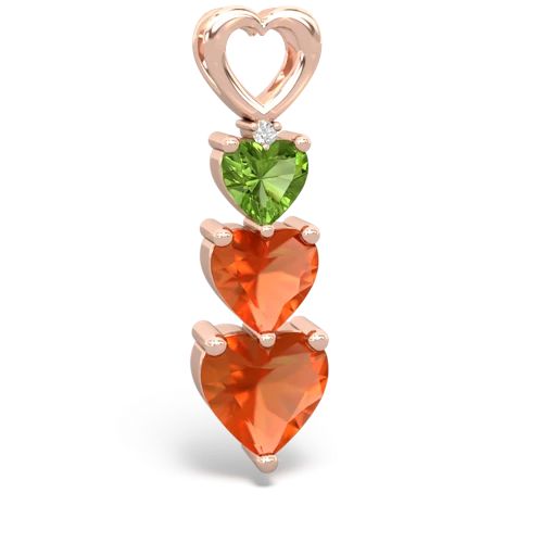 Peridot Genuine Peridot with Genuine Fire Opal and Genuine Aquamarine Past Present Future pendant Pendant