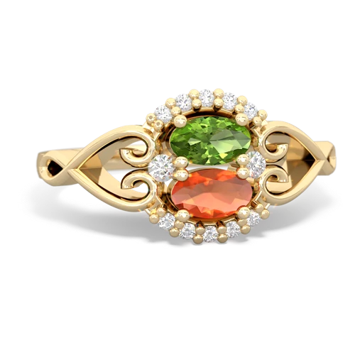 peridot-fire opal antique keepsake ring