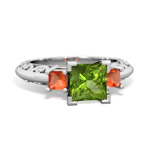 peridot-fire opal engagement ring