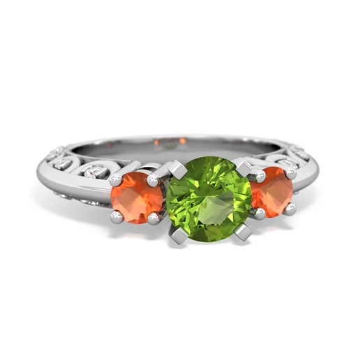 peridot-fire opal engagement ring