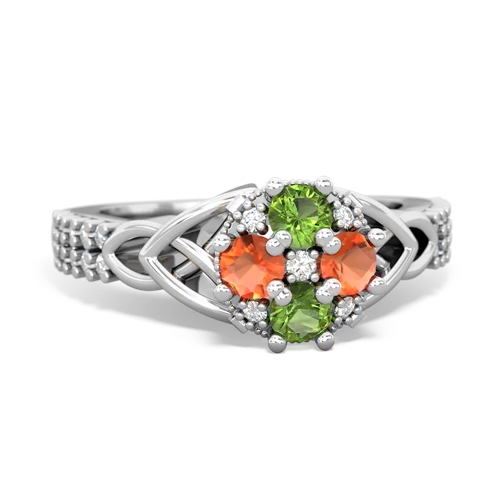 peridot-fire opal engagement ring