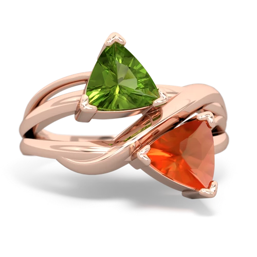 peridot-fire opal filligree ring