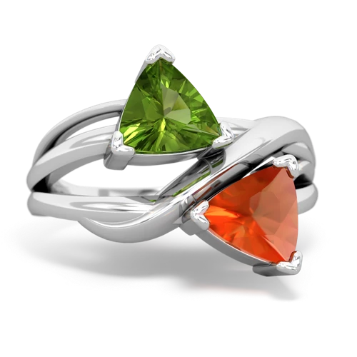 peridot-fire opal filligree ring