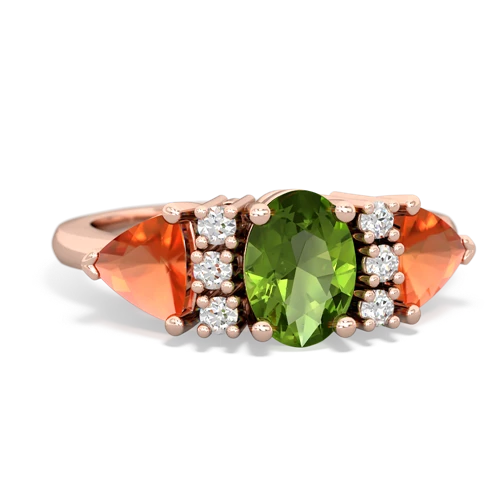 peridot-fire opal timeless ring