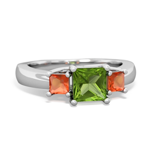 peridot-fire opal timeless ring