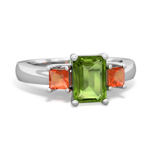 peridot-fire opal timeless ring