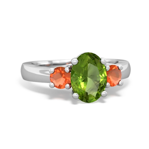 peridot-fire opal timeless ring