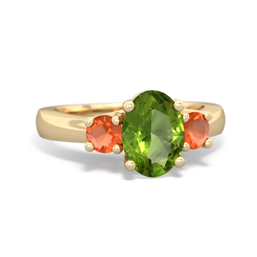 peridot-fire opal timeless ring