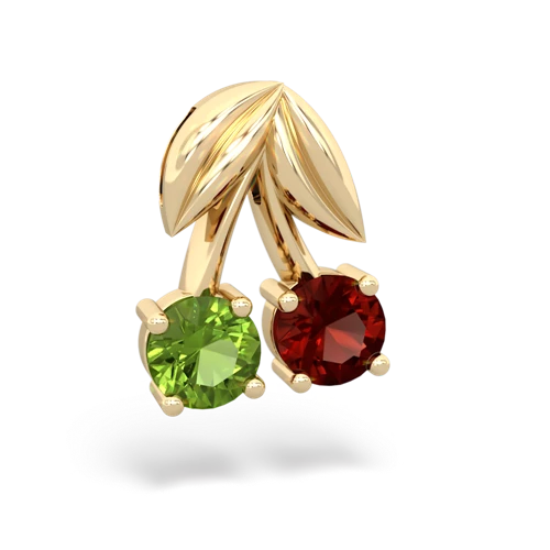 peridot-garnet cherries pendant