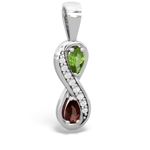 peridot-garnet keepsake infinity pendant