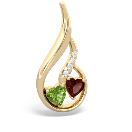 peridot-garnet keepsake swirl pendant