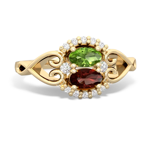 peridot-garnet antique keepsake ring