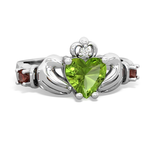 peridot-garnet claddagh ring