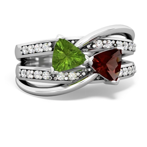 peridot-garnet couture ring