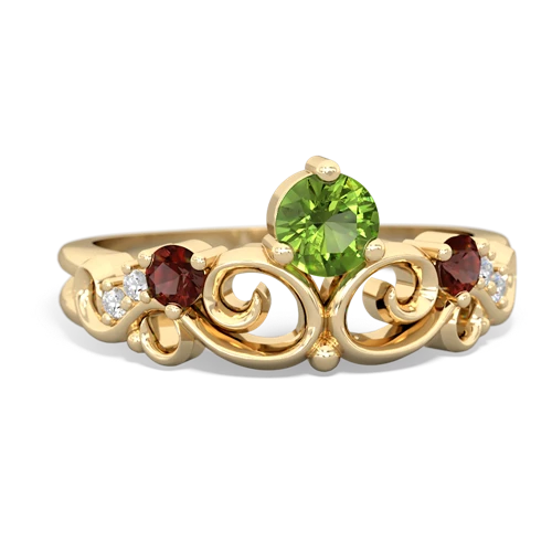 peridot-garnet crown keepsake ring