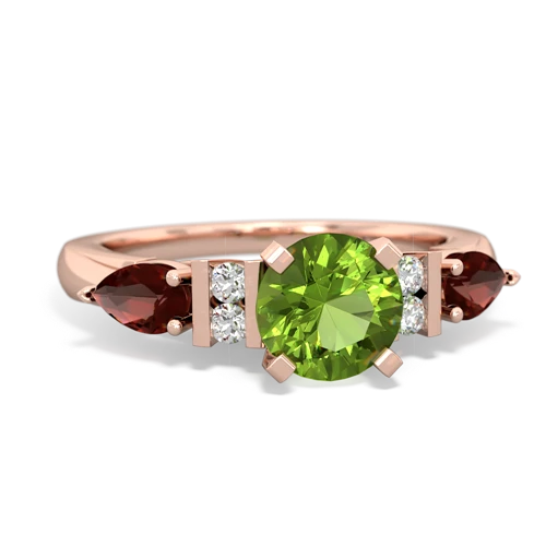 peridot-garnet engagement ring