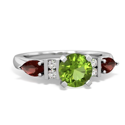 peridot-garnet engagement ring