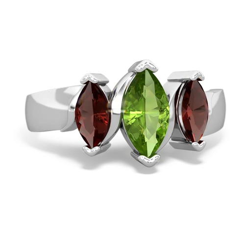 peridot-garnet keepsake ring