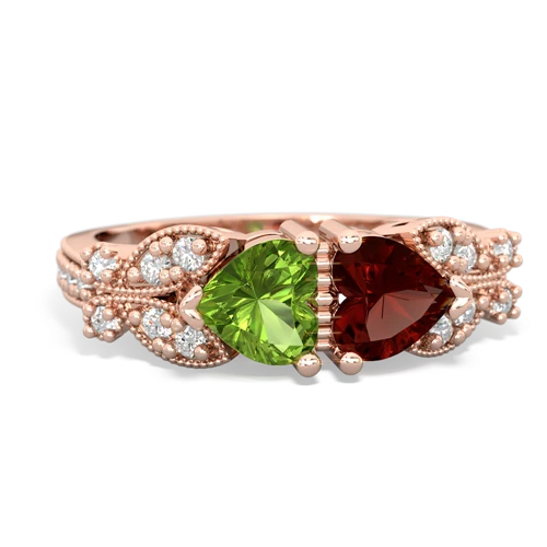 peridot-garnet keepsake butterfly ring