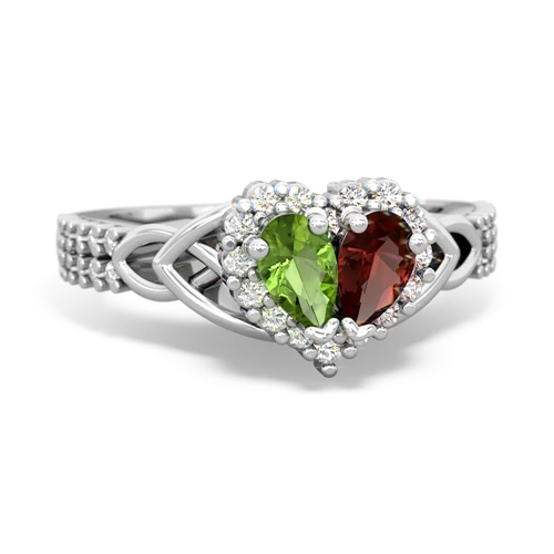 peridot-garnet keepsake engagement ring