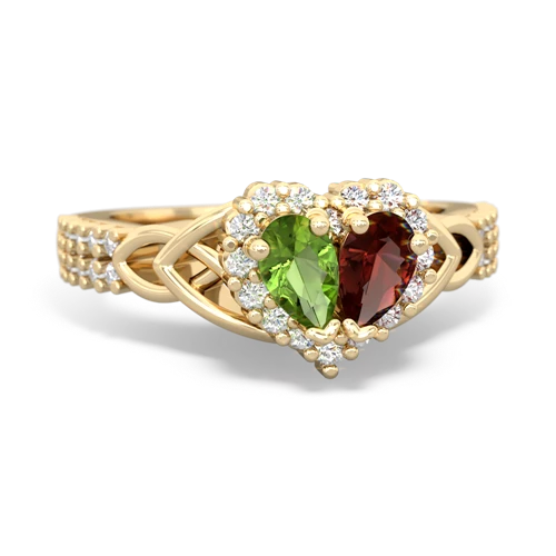 peridot-garnet keepsake engagement ring