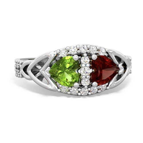 peridot-garnet keepsake engagement ring