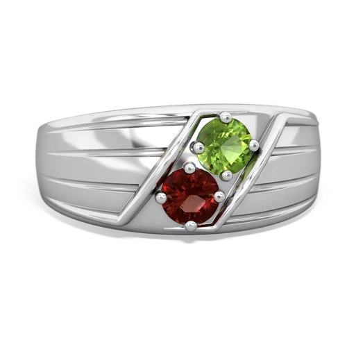 peridot-garnet mens ring