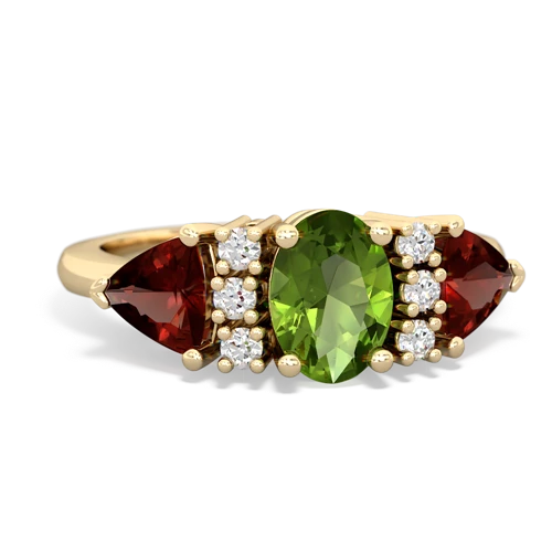 peridot-garnet timeless ring