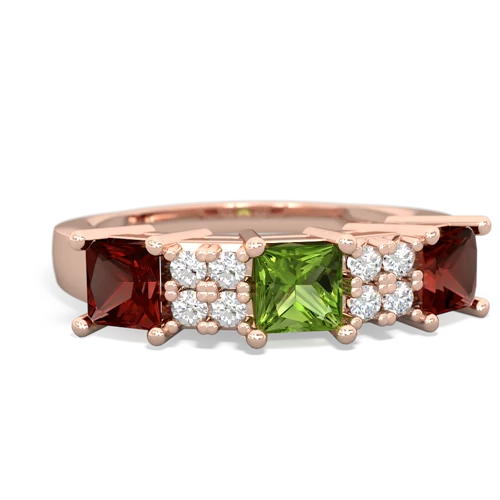 peridot-garnet timeless ring