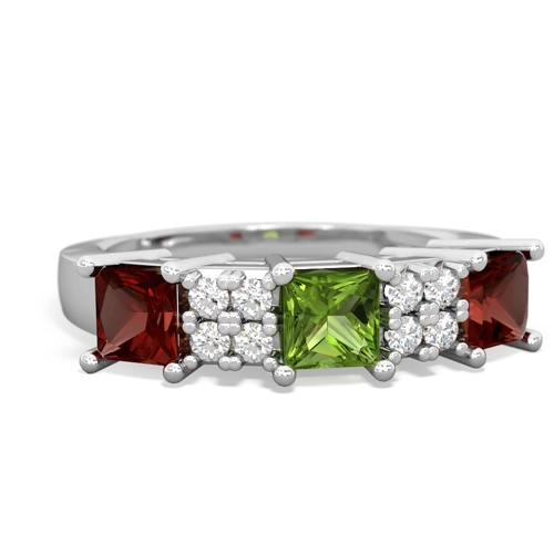 peridot-garnet timeless ring