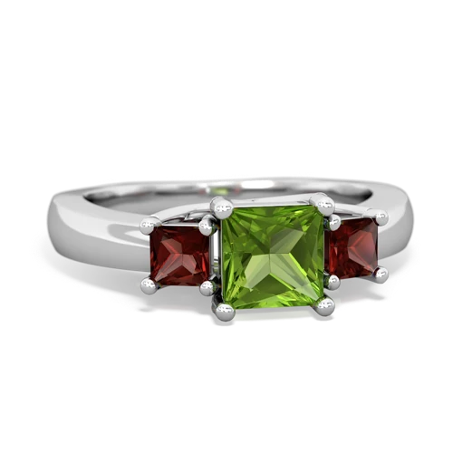 peridot-garnet timeless ring