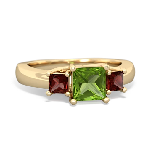 peridot-garnet timeless ring