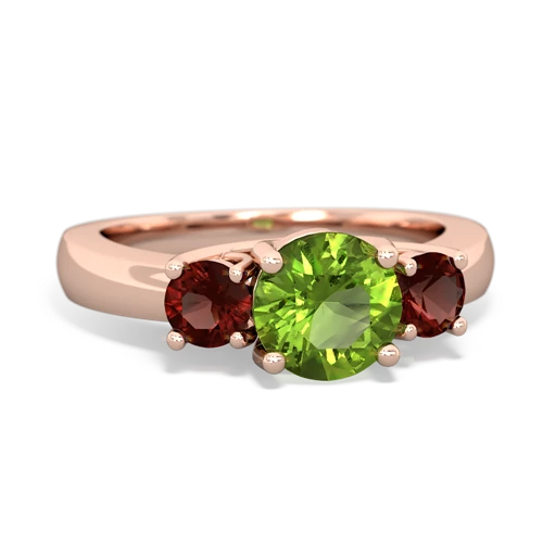 peridot-garnet timeless ring