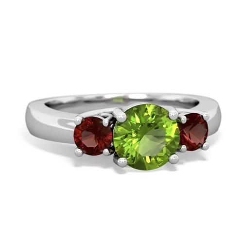 peridot-garnet timeless ring