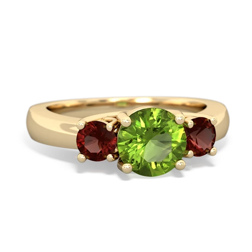 peridot-garnet timeless ring