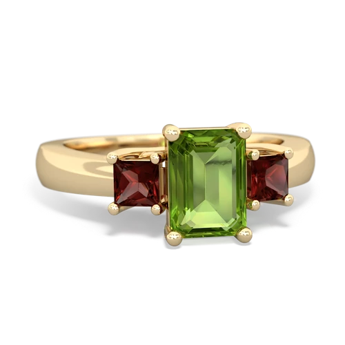 peridot-garnet timeless ring