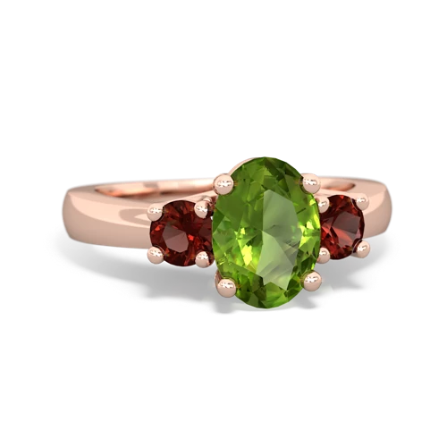 peridot-garnet timeless ring