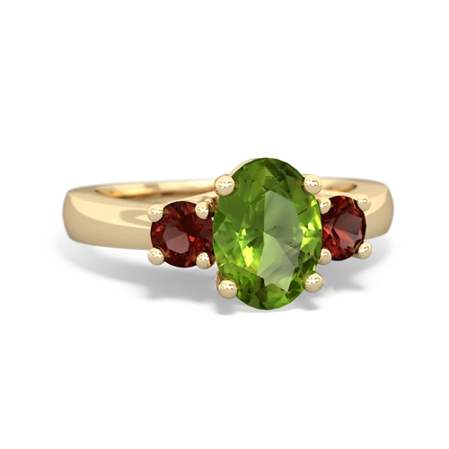 peridot-garnet timeless ring