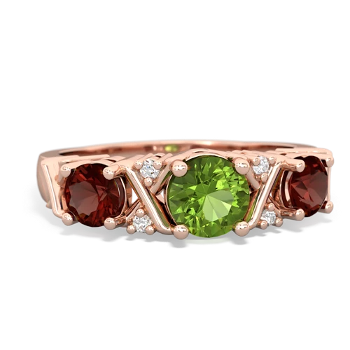 peridot-garnet timeless ring