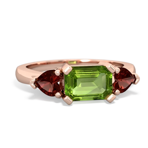 peridot-garnet timeless ring