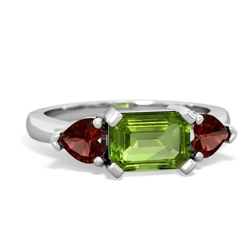 peridot-garnet timeless ring